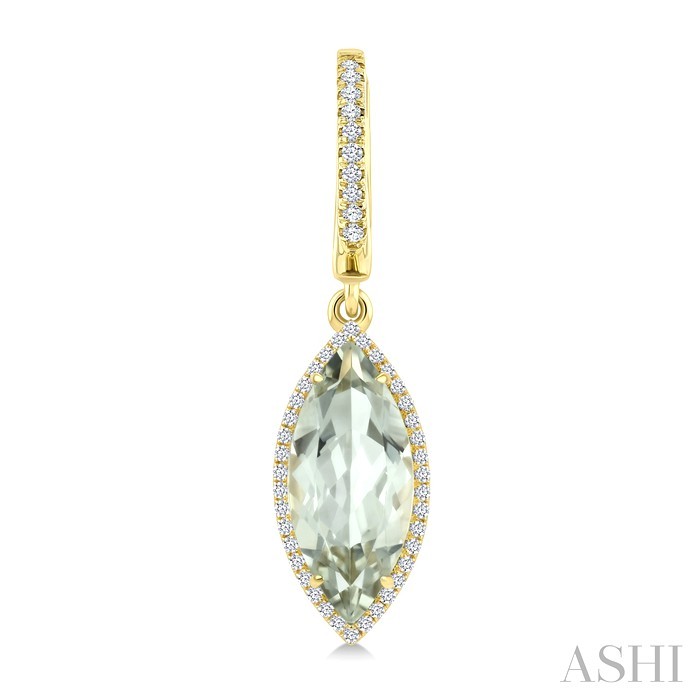 Evoque Gemstone Marquise Shape & Halo Diamond Earrings