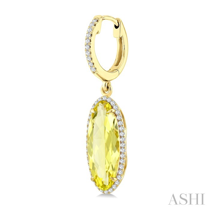 Evoque Gemstone Oval Shape & Halo Diamond Earrings
