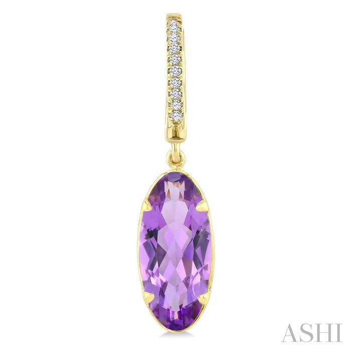 Evoque Gemstone Oval Shape & Diamond Earrings