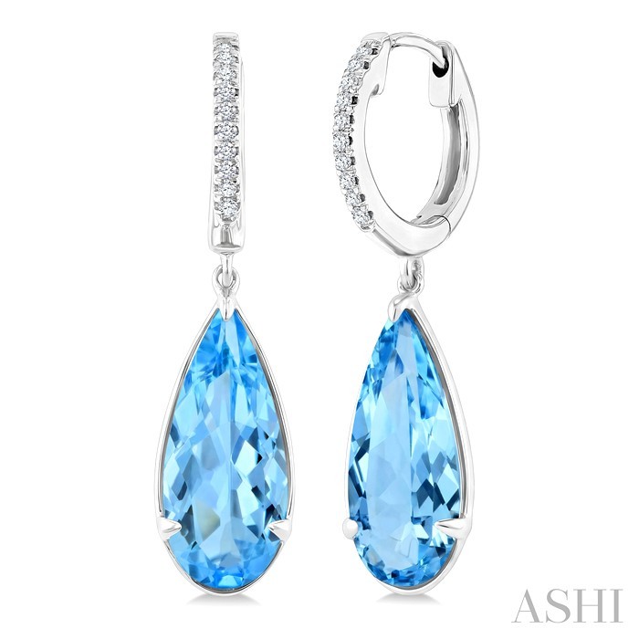 Pear Shape Gemstone & Diamond Earrings