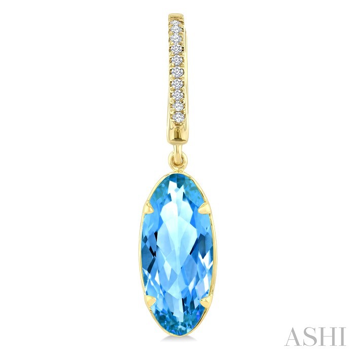 Evoque Gemstone Oval Shape & Diamond Earrings