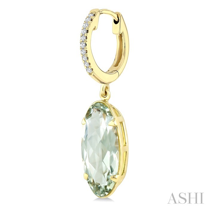 Evoque Gemstone Oval Shape & Diamond Earrings