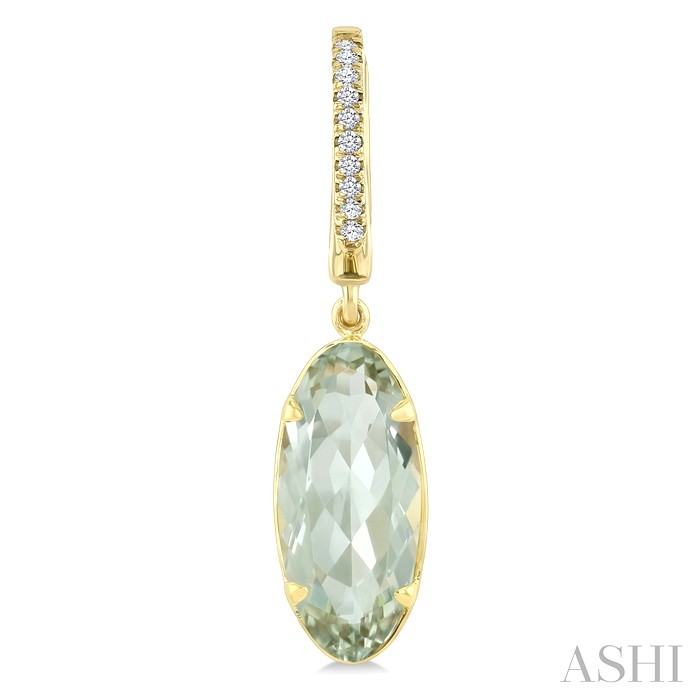 Evoque Gemstone Oval Shape & Diamond Earrings