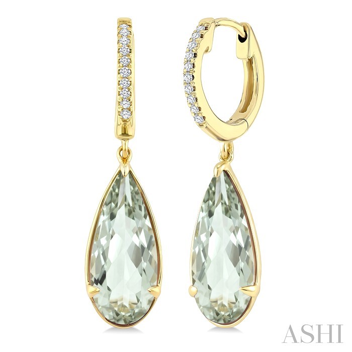 Pear Shape Gemstone & Diamond Earrings