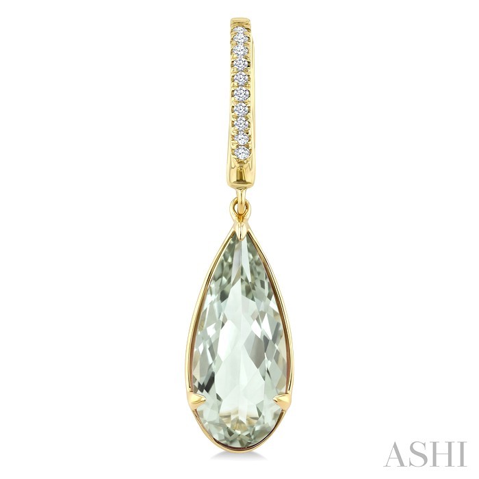 Evoque Gemstone Pear Shape & Diamond Earrings