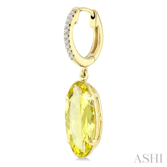 Evoque Gemstone Oval Shape & Diamond Earrings
