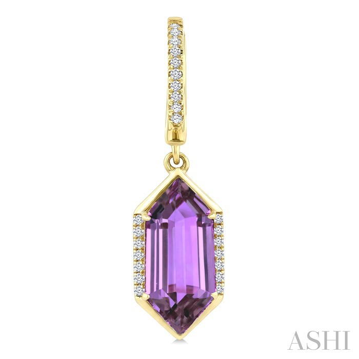 Evoque Gemstone Hexagon Shape & Diamond Earrings