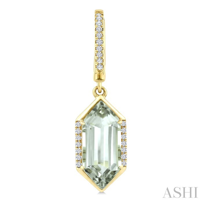 Evoque Gemstone Hexagon Shape & Diamond Earrings