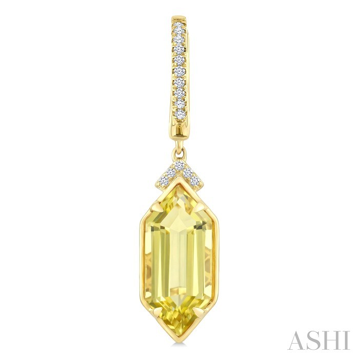 Evoque Gemstone Hexagon Shape & Diamond Earrings
