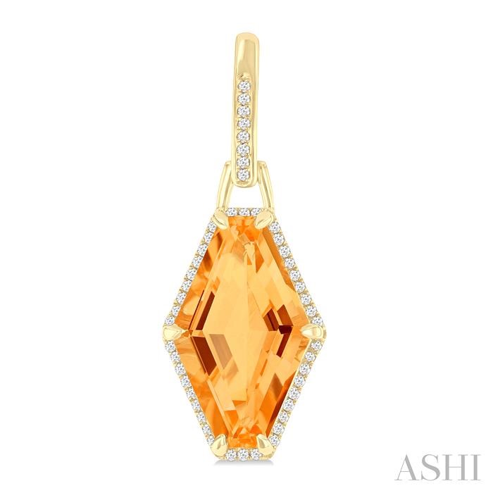 Hexagon Shape Gemstone & Halo Diamond Earrings