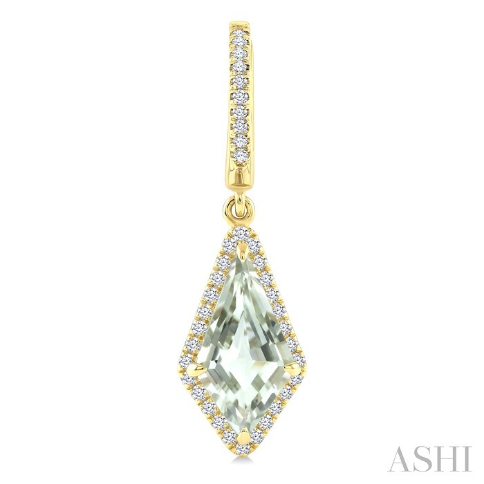 Evoque Gemstone Kite Shape & Halo Diamond Earrings