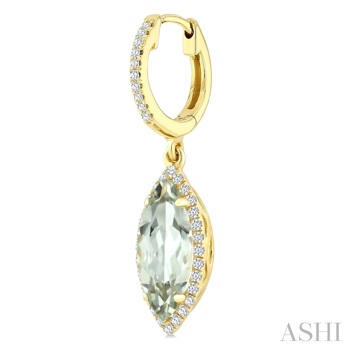 Evoque Gemstone Marquise Shape & Halo Diamond Earrings