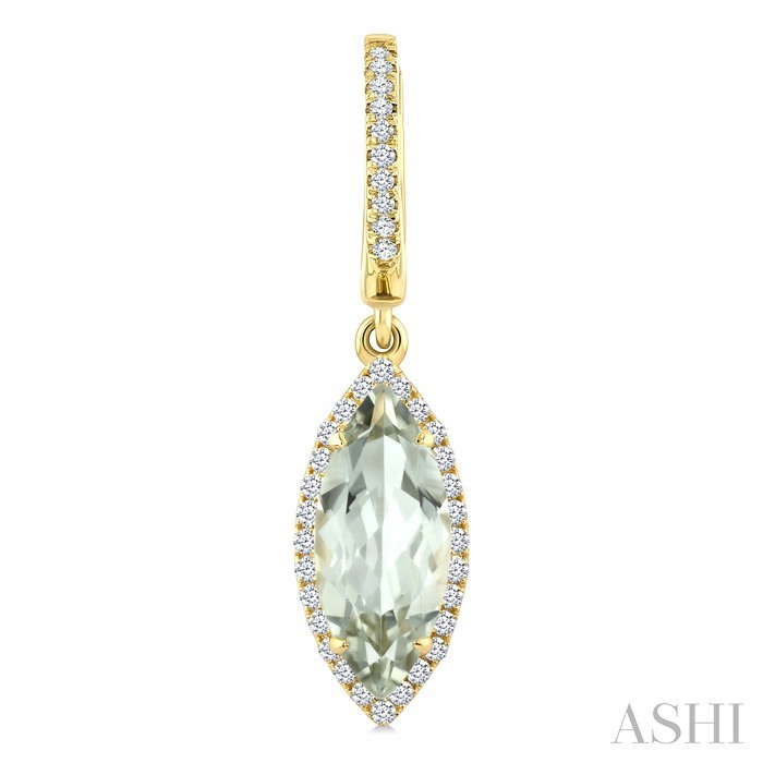 Evoque Gemstone Marquise Shape & Halo Diamond Earrings