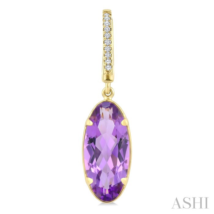 Evoque Gemstone Oval Shape & Diamond Earrings