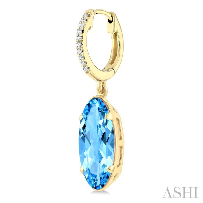 Evoque Gemstone Oval Shape & Diamond Earrings