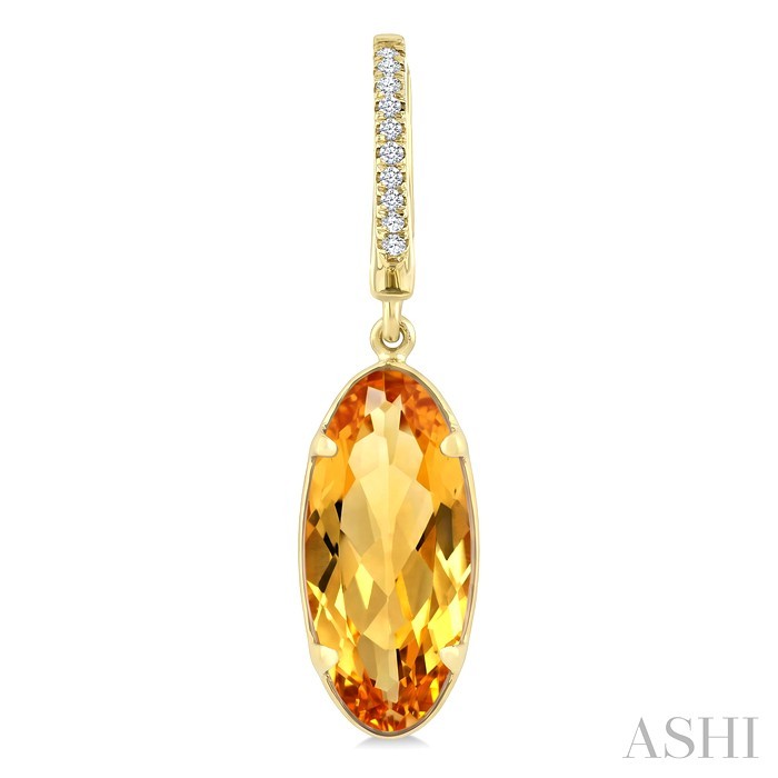 Evoque Gemstone Oval Shape & Diamond Earrings