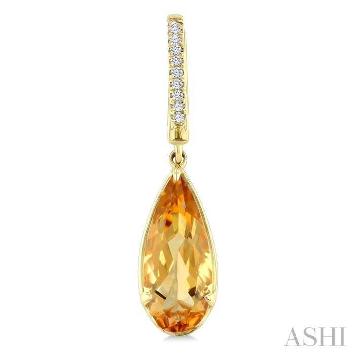 Evoque Gemstone Pear Shape & Diamond Earrings