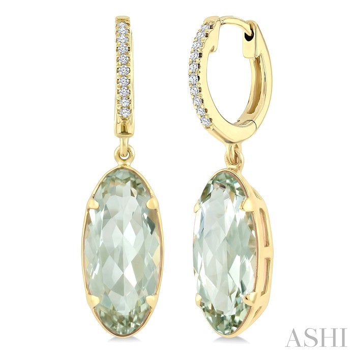 Evoque Gemstone Oval Shape & Diamond Earrings