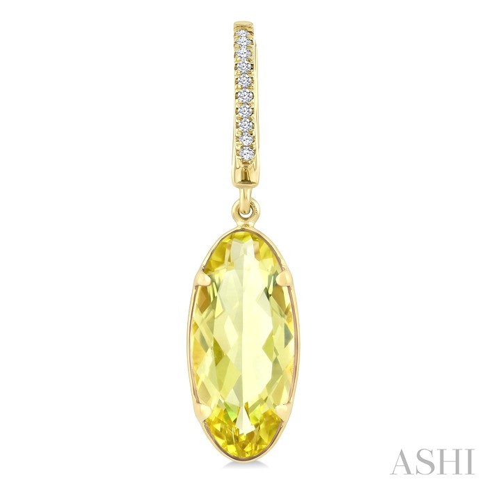 Evoque Gemstone Oval Shape & Diamond Earrings