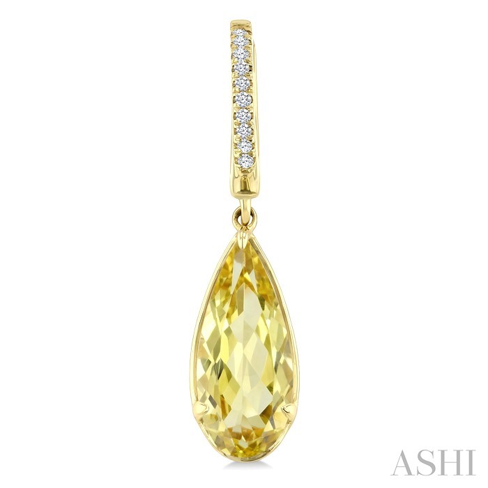 Evoque Gemstone Pear Shape & Diamond Earrings