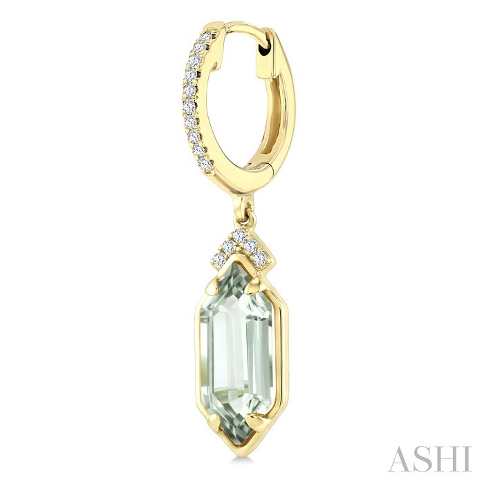 Evoque Gemstone Hexagon Shape &  Diamond Earrings