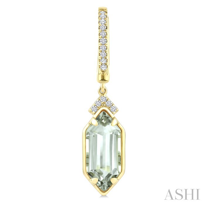 Evoque Gemstone Hexagon Shape &  Diamond Earrings