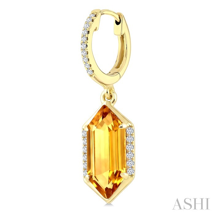 Evoque Gemstone Hexagon Shape &  Diamond Earrings