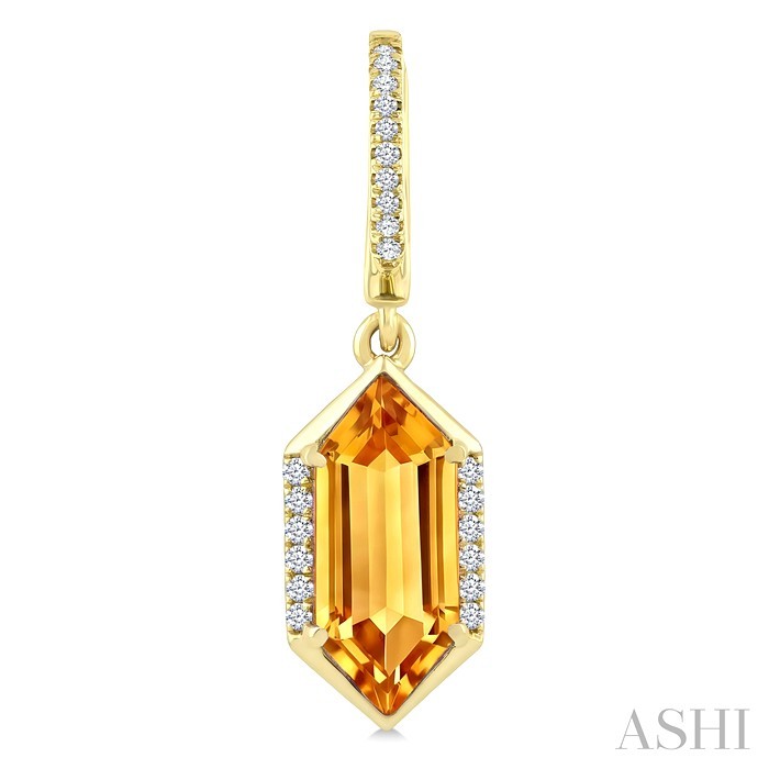 Evoque Gemstone Hexagon Shape &  Diamond Earrings