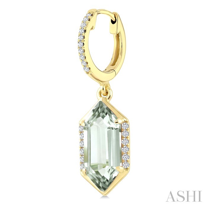 Evoque Gemstone Hexagon Shape &  Diamond Earrings