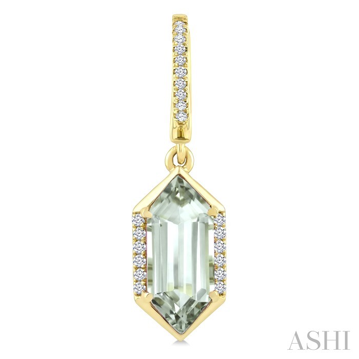 Evoque Gemstone Hexagon Shape &  Diamond Earrings