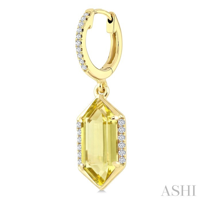 Evoque Gemstone Hexagon Shape &  Diamond Earrings