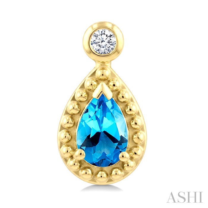 Bead Bijoux Pear Shape Gemstone & Diamond Earrings