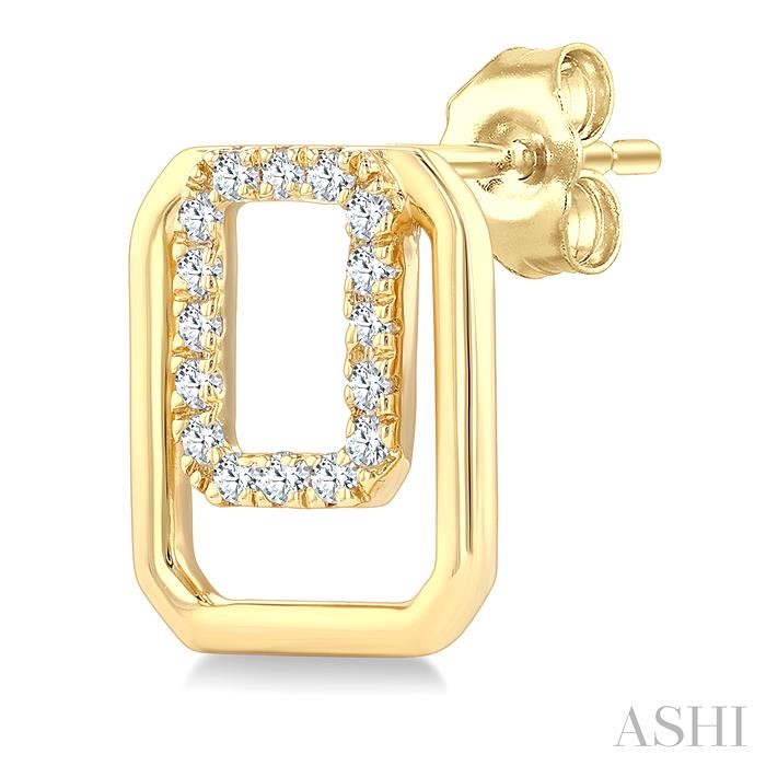 Emerald Shape Petite Diamond Fashion Earrings