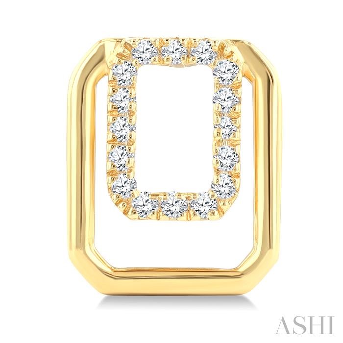 Emerald Shape Petite Diamond Fashion Earrings