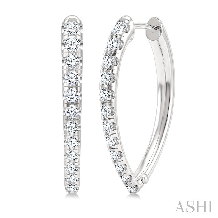 Chevron Diamond Fashion Hoop Earrings