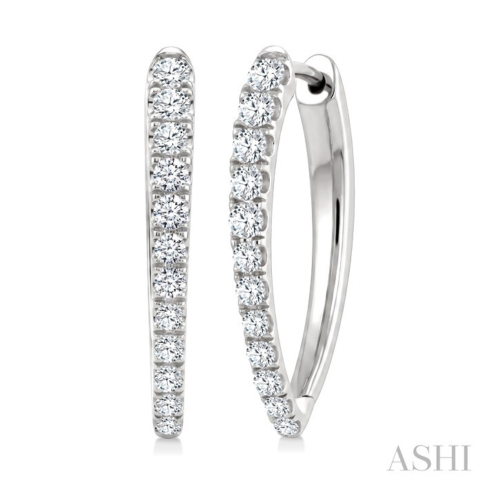 Chevron Diamond Fashion Hoop Earrings