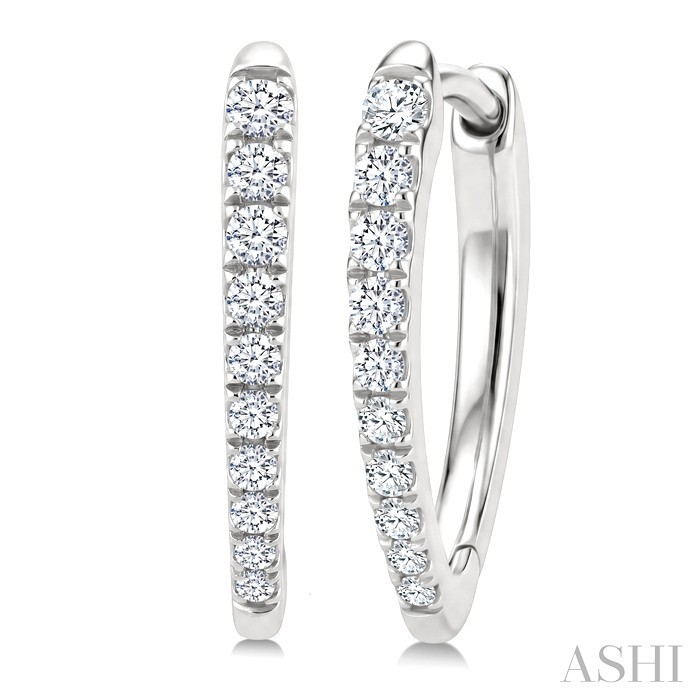 Chevron Diamond Fashion Hoop Earrings