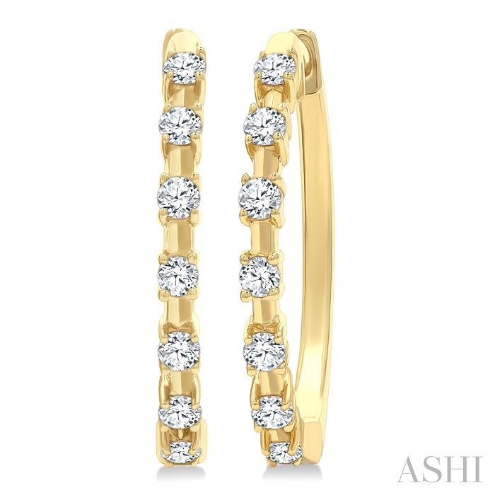 Floating Diamond Fashion Hoop Earrings