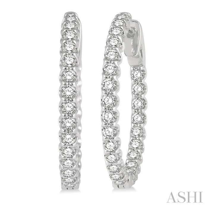 Inside-Out Diamond Round Hoop Earrings