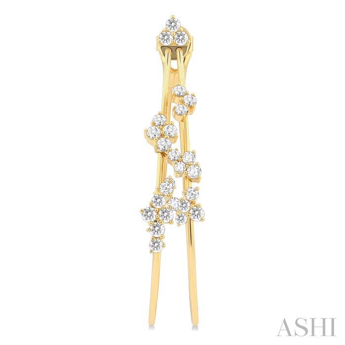 Double Row Diamond Fashion Hoop Earrings