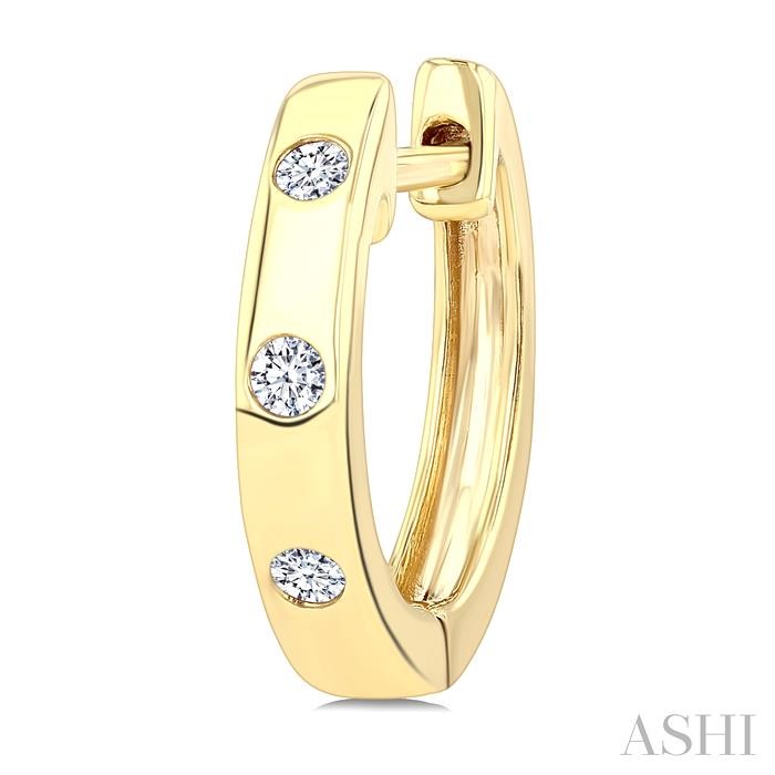 Flush Bezel Set Petite Diamond Fashion Hoop Earrings