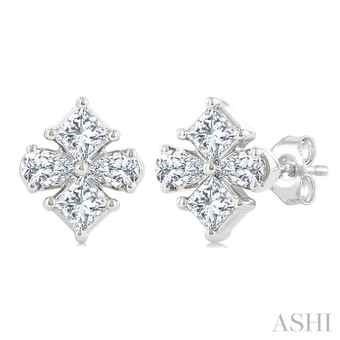 Mixed Shape Diamond Fashion Earrings
