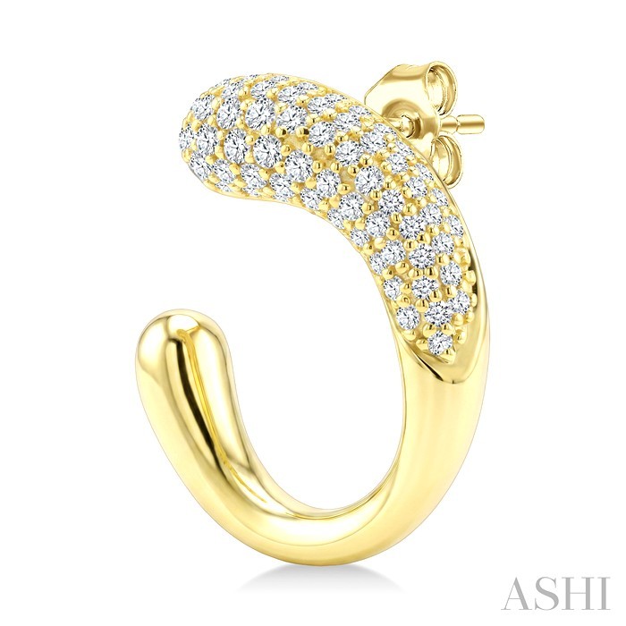 Aeris Gold Diamond Fashion Half Hoop Earrings