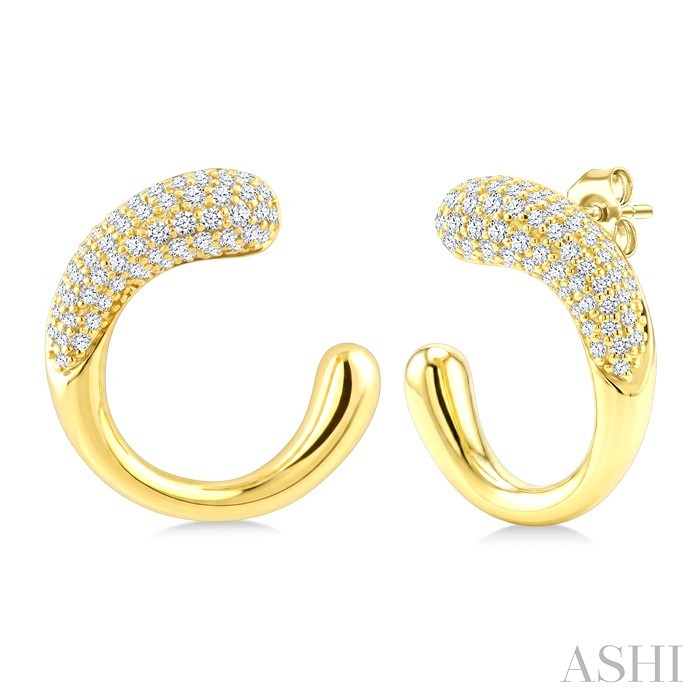 Aeris Gold Diamond Fashion Half Hoop Earrings