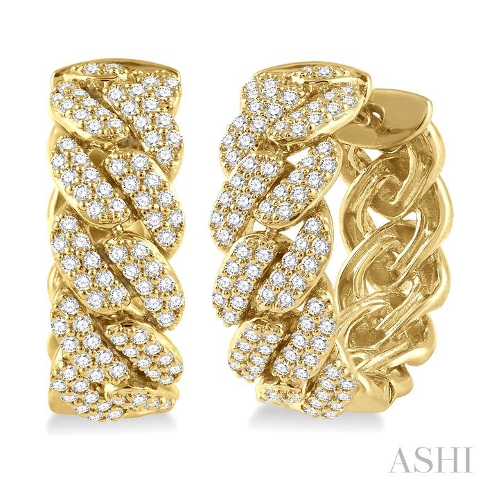 Cuban Diamond Fashion Hoop Earrings