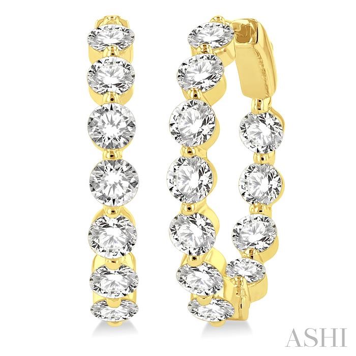 Inside-Out Diamond Round Hoop Earrings