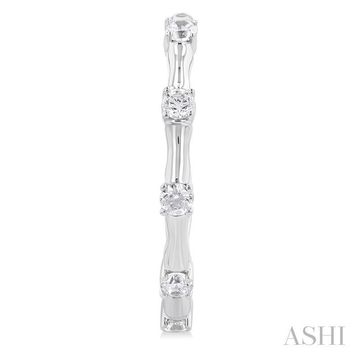 Diamond Fashion Bamboo Half Hoop Earrings