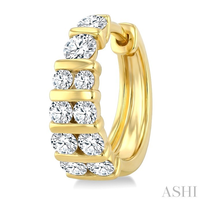 Channel Set Diamond Hoop Earrings