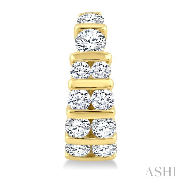 Channel Set Diamond Hoop Earrings