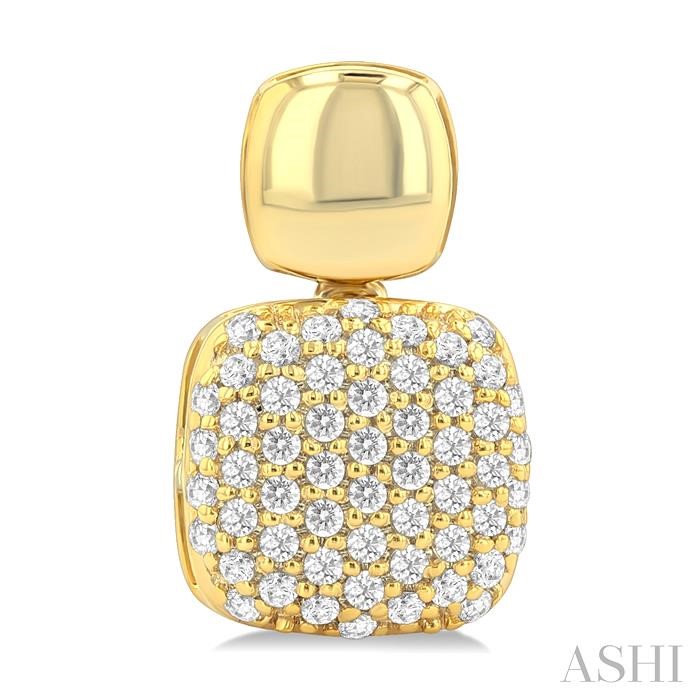 Pave-Set Cushion Shape Diamond Fashion Earrings